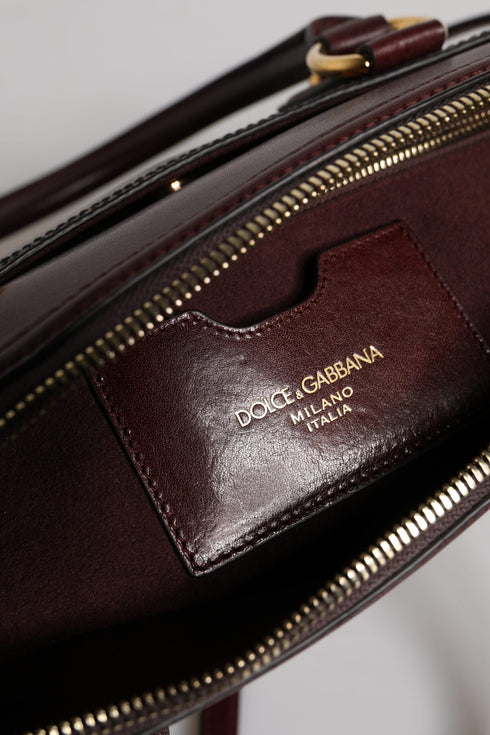 Dolce & Gabbana Leopard Print Leather Duffle Bag in Brown for Women